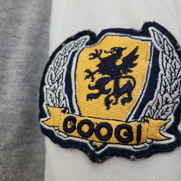 Vintage Coogi Mens Polo Shirt XL Gray White Crest Logo Embroidered Collared Y2K - Picture 5 of 11
